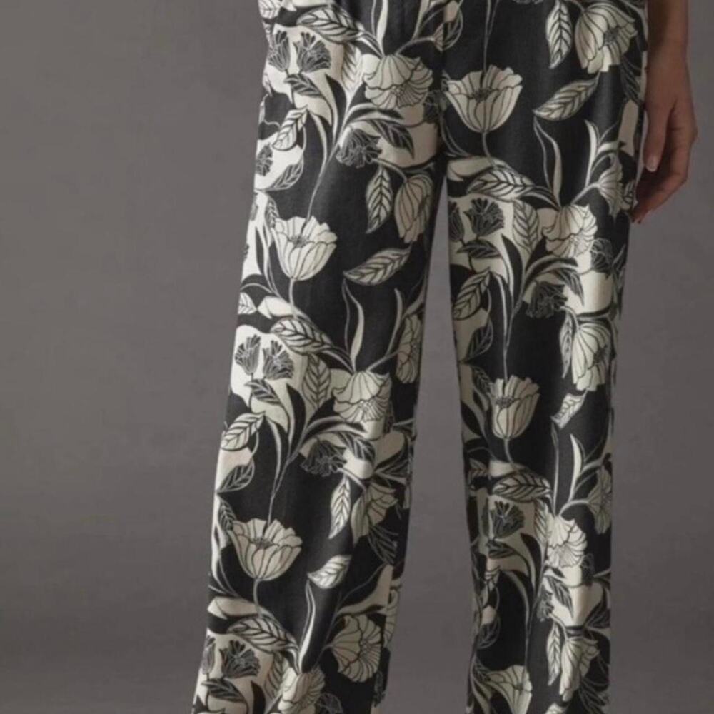 Maeve linen blend floral pants
